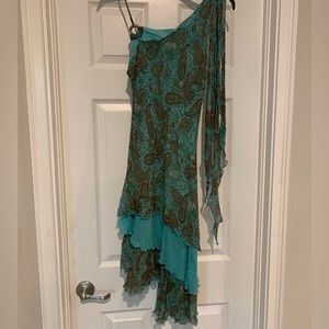 blue floral y2k style dress